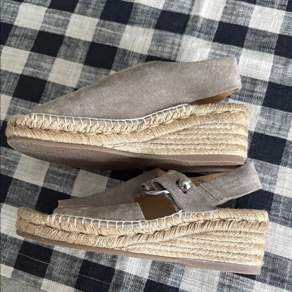 rag & bone Taupe Suede Slingback Espadrille Sandals